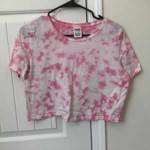 vs pink tie dye tee